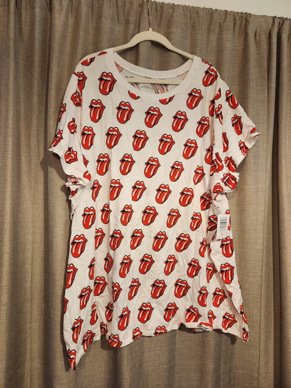 6x Rolling Stones torrid White Tee with Red Rolling Tongue Print